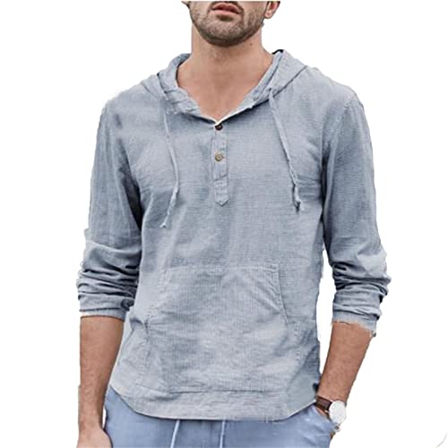 ENENEN Herren Pullover mit Kapuze Top Mode Retro Lässig Einfarbig Langarm Lose Top von ENENEN