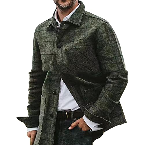 ENENEN Herrenmode Casual bunter Wollstoff Mantel Herbst und Winter Wollstoff Revers Langarm Anzug Mantel von ENENEN