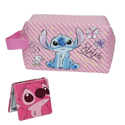 ENENSET Kitty Reise-Kosmetiktasche, große Kapazität, Cartoon-Kosmetiktasche, Make-up-Tasche mit Reißverschluss, PU-Reise-Kulturbeutel, Make-up-Zubehör, Organizer, faltbare Aufbewahrungstasche, von ENENSET