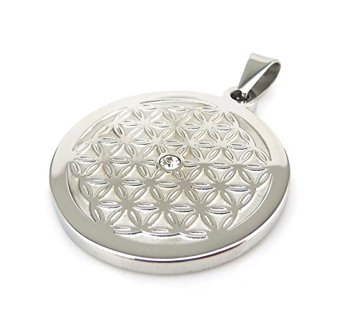 Blume des Lebens Magnet Kettenanhänger Flower of Life mit Swarovski Eiskristall Energetix 4you 2792 handgearbeitete Unikate inkl. Kette von ENERGETIX-4YOU