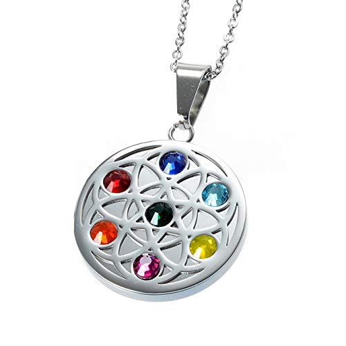 Chakra Magnet Kettenanhänger mit 7 Swarovski Kristallen Energetix 4you 717 Meditation Design Handgearbeitete Unikate inkl. Kette von Energetix-4you