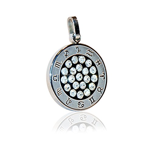 Exklusiver Energetix 4you 38 Design Magnet Kettenanhänger im Horoskop Style mit vielen funkelnden Swarovski Kristallen + Schmucksäckchen von ENERGETIX-4YOU