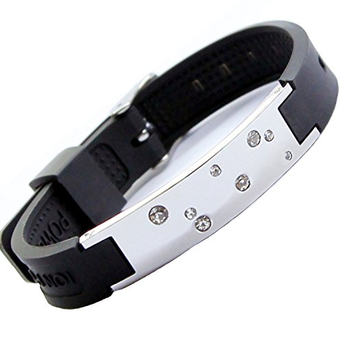 Jupiter Slim 2012 Positive Energy ION Power Energetix 4you Neodym Magnet Silikonarmband schwarz mit Swarovski Elements 15-23 cm von ENERGETIX-4YOU