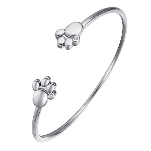 NEUHEIT Pfote Design Bangle Energetix 4you 3714 Energie Magnet Armreif Edelstahl Magnetix Hund Katze Tatze Bär M/L von Energetix-4you