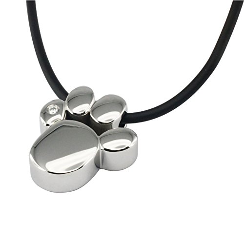 Pfote Magnet Kettenanhänger Energetix 4You 714 Hund Katze Tatze Bär Silber mit Swarovski Crystal + gratis Magnetix Silikonkette von Energetix-4you