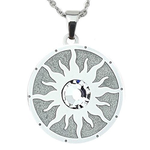 Symbol der Sonne Magnet Glamour Kettenanhänger mit Swarovski Eiskristall Energetix 4you 2795 handveredelte Unikate Sun Symbol inkl. Kette von Energetix-4you