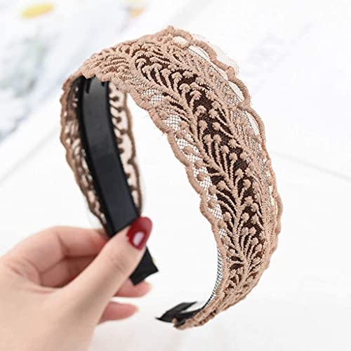 Stilvolle Haarzubehör for Frauen Mädchen, Hochzeitshaarstück Vintage Haarzubehör, Haarband weibliche koreanische einfache Haarloch Stirnband Süßes Druck Haarwäsche wilde Breite Kante Nicht-Schlupf-Haa von ENESEA