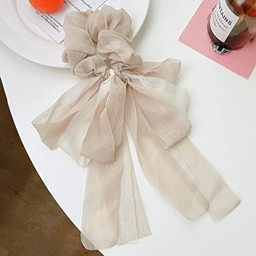 Stilvolle Haarzubehör for Frauen Mädchen, Hochzeitshaarstück Vintage Hair Accessoire, Chiffon Solid Color Bow Frauen Mädchen Klickband Stirnband Fashion Ribbon Bogen Haare Kopfbedecke elastische Haarb von ENESEA