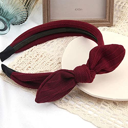 Stilvolle Haarzubehör for Frauen Mädchen, Hochzeitshaarstück Vintage Hair Accessoire, Kaninchenohren Stirnband Woll Bowknot Korea Stirnband koreanische Kopfbedeckung Haarnadel mit Zähnen nicht rutsche von ENESEA