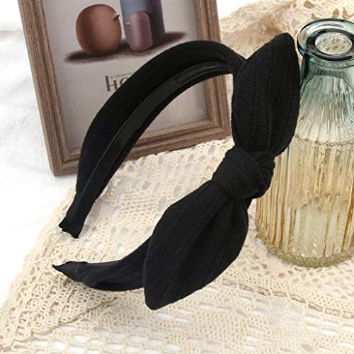 Stilvolle Haarzubehör for Frauen Mädchen, Hochzeitshaarstück Vintage Hair Accessoire, Kaninchenohren Stirnband Woll Bowknot Korea Stirnband koreanische Kopfbedeckung Haarnadel mit Zähnen nicht rutsche von ENESEA