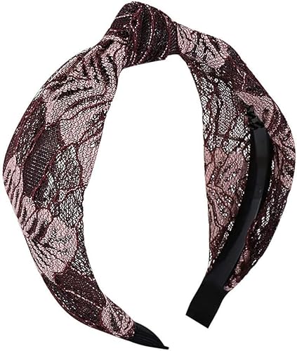 Stilvolle Haarzubehör for Frauen Mädchen, Hochzeitshaarstück Vintage Hair Accessoire, Stirnbänder for Frauen Vintage Blumendruck Twisted Criss Cross Elastic Head Wrap (Farbe: E) (Style : A) von ENESEA