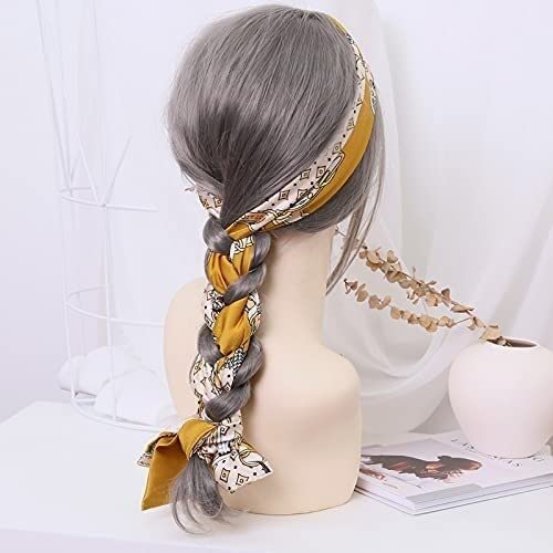 Stylish Hair Accessoires for Frauen Mädchen, Hochzeitshaarstück Vintage Hair Accessoire, 2021 Ins Neue Frauen Vintage Elegant Print Bandanas Schal Lady Sweet Hair Ribbon Stirnband Turban Hairband Mode von ENESEA