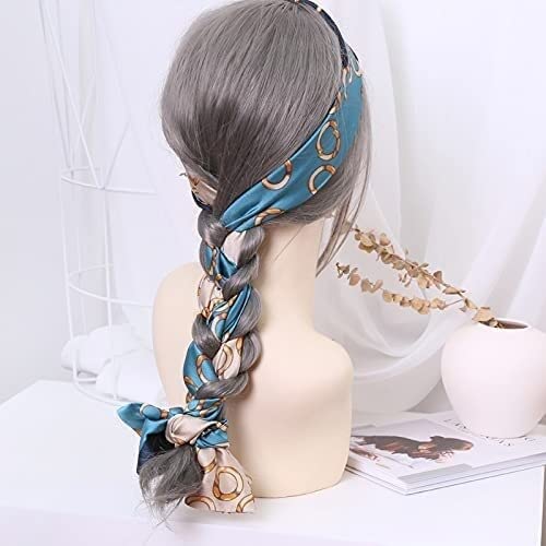 Stylish Hair Accessoires for Frauen Mädchen, Hochzeitshaarstück Vintage Hair Accessoire, 2021 Ins Neue Frauen Vintage Elegant Print Bandanas Schal Lady Sweet Hair Ribbon Stirnband Turban Hairband Mode von ENESEA