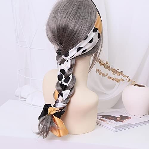 Stylish Hair Accessoires for Frauen Mädchen, Hochzeitshaarstück Vintage Hair Accessoire, 2021 Ins Neue Frauen Vintage Elegant Print Bandanas Schal Lady Sweet Hair Ribbon Stirnband Turban Hairband Mode von ENESEA