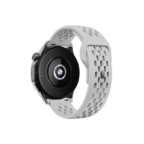 18 mm 20 mm 22 mm Loch Silikonband for Huawei GT5 4 3 GT2 Pro Armband for Garmin Vivoactive4(2-Light gray,18mm) von ENFYUSTR