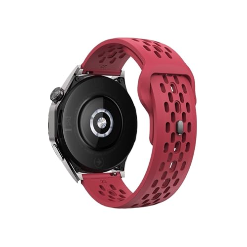 18 mm 20 mm 22 mm Loch Silikonband for Huawei GT5 4 3 GT2 Pro Armband for Garmin Vivoactive4(6-Vermilion,22mm) von ENFYUSTR