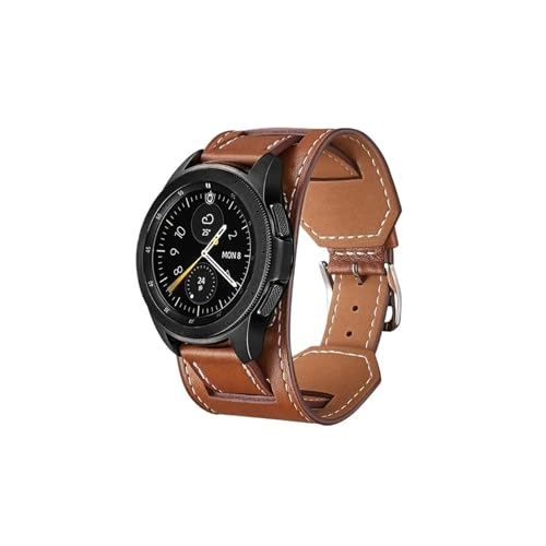 20 mm 22 mm Ledergürtelarmband for Samsung Galaxy Watch 7 6 Classic 5 Pro 4 3 Gear S3 Armband(Brown,For Galaxy Watch 4 band) von ENFYUSTR