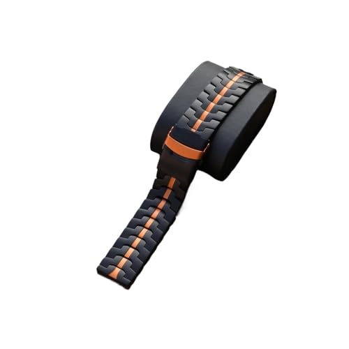 20 mm 22 mm Titan-Uhrenarmband, schwarz-orangefarbenes Armband for Amazfit Active 2 for Garmin Active 6(Black orange,22mm) von ENFYUSTR