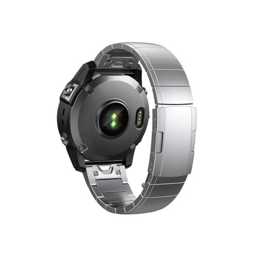 22 26mm Titan Schnellverschlussband for Garmin Fenix5 5XPlus 6 6XPro 7 7X Tactix 7Pro(Silver,26mm) von ENFYUSTR