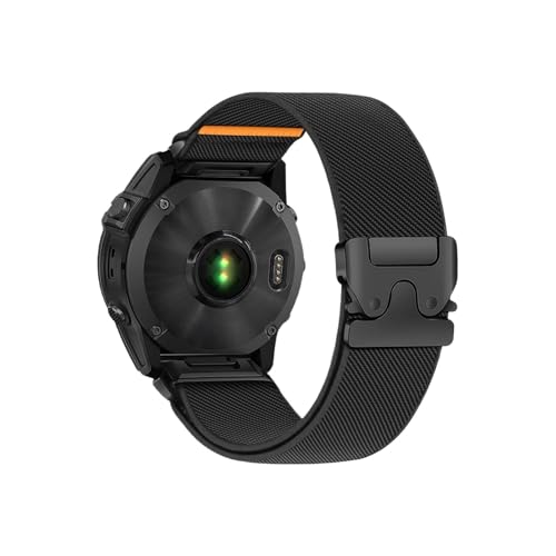 22 mm Quick Fit Strap Nylonarmband for Garmin Fenix 8 7 Pro 7S 6X 6 5X 5Plus Venu 3 Tactix 7 Parachute(Black,22mm for Fenix 8 47mm) von ENFYUSTR