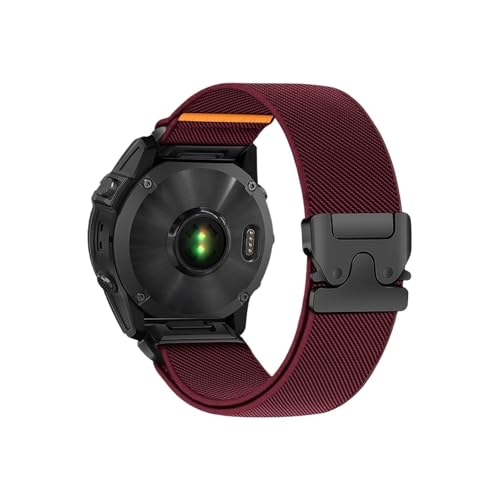 22 mm Quick Fit Strap Nylonarmband for Garmin Fenix 8 7 Pro 7S 6X 6 5X 5Plus Venu 3 Tactix 7 Parachute(Wine red,22mm for Fenix 8 47mm) von ENFYUSTR