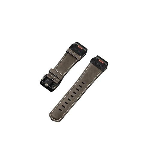 22mm 26mm Lederarmband passend for Garmin Fenix ​​7 7X Pro 6 6X 5 5X Plus Quick-Fit Band passend for Epix Pro Gen 2 47mm 51mm(Light Grey,26mm) von ENFYUSTR