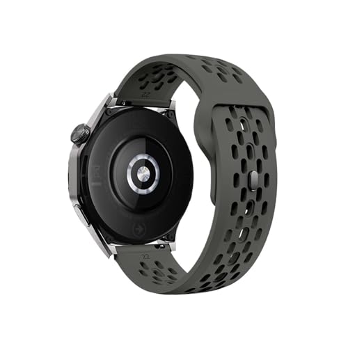 18 mm 20 mm 22 mm Loch Silikonband for Huawei GT5 4 3 GT2 Pro Armband for Garmin Vivoactive4(5-Dark gray,18mm) von ENFYUSTR