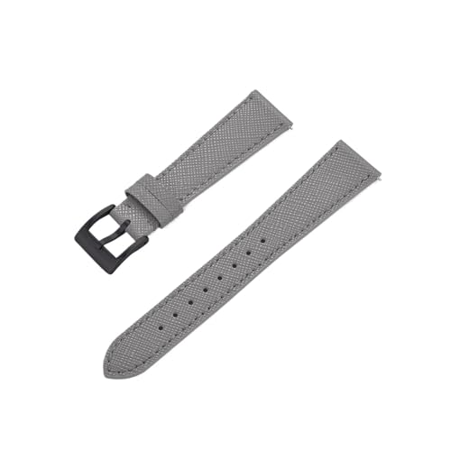 ENFYUSTR Crosshatch geprägtes Lederarmband Kalbsleder Uhrenarmbänder 18/19/20/21mm Armband Uhrenzubehör(Gray-Black,21mm) von ENFYUSTR