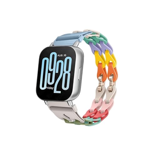 ENFYUSTR Kettenarmband passend for Redmi Watch 5 Active 5 Lite, Silikonarmband passend for Xiaomi Redmi 3 Active 3 Lite, Ersatzarmband 22 mm(Macaron color,For Redmi 3 Lite) von ENFYUSTR