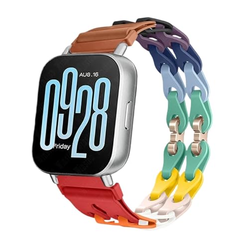 ENFYUSTR Kettenarmband passend for Redmi Watch 5 Active 5 Lite, Silikonarmband passend for Xiaomi Redmi 3 Active 3 Lite, Ersatzarmband 22 mm(Rainbow,for Redmi 3 Active) von ENFYUSTR