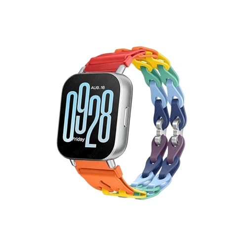 ENFYUSTR Kettenarmband passend for Redmi Watch 5 Active 5 Lite, Silikonarmband passend for Xiaomi Redmi 3 Active 3 Lite, Ersatzarmband 22 mm(Seven Colors,For Redmi 5 Active) von ENFYUSTR