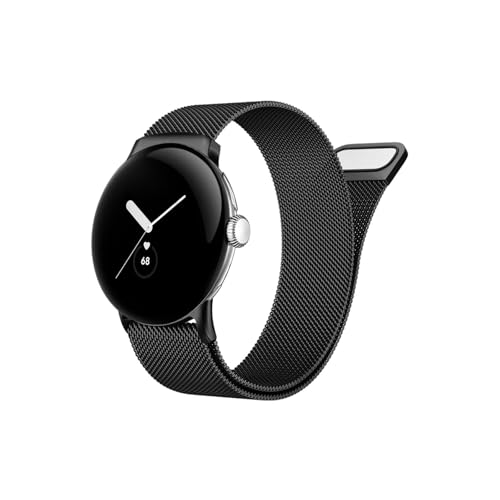 ENFYUSTR Milanese Loop Fit for Google Pixel Watch 3 Armband 45 mm 41 mm Zubehör Metall Edelstahl Gürtel Armband Correa passend for Pixel Watch 3 Band(Black,for Pixel Watch 3 45mm) von ENFYUSTR