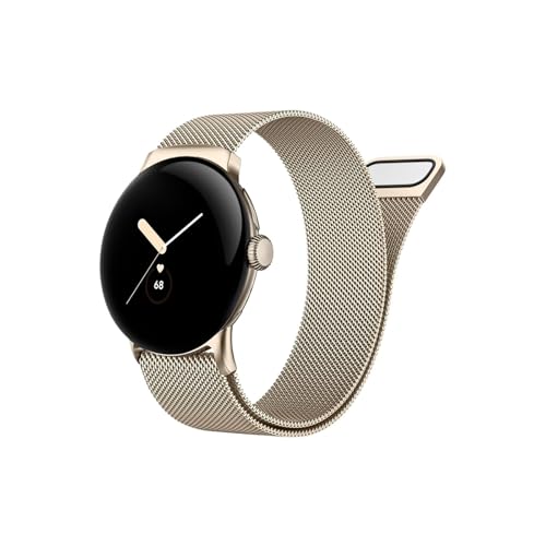 ENFYUSTR Milanese Loop Fit for Google Pixel Watch 3 Armband 45 mm 41 mm Zubehör Metall Edelstahl Gürtel Armband Correa passend for Pixel Watch 3 Band(Retro Gold,for Pixel Watch 3 41mm) von ENFYUSTR