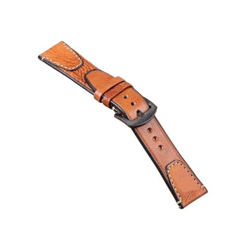 ENFYUSTR Schnellverschluss-Armband 20 22 mm Nähte Retro Rindslederarmband for Omega for Seiko Armbandarmband(Red-Brown,22mm) von ENFYUSTR