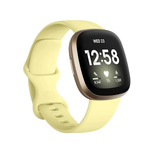 ENFYUSTR Sport-Silikonarmband for Fitbit Versa 4 3 Sense 2 Band(Milk yellow,FOR FITBIT VERSA 3_S (5.5-6.7INCH)) von ENFYUSTR