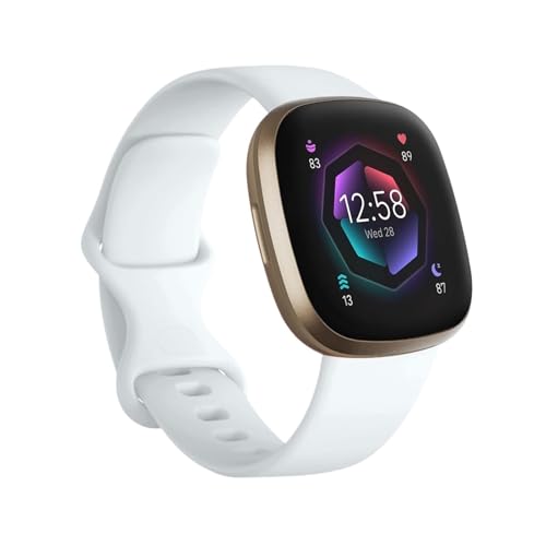 ENFYUSTR Sport-Silikonarmband for Fitbit Versa 4 3 Sense 2 Band(White,FOR FITBIT VERSA 4_L (6.7-8.1 INCH)) von ENFYUSTR