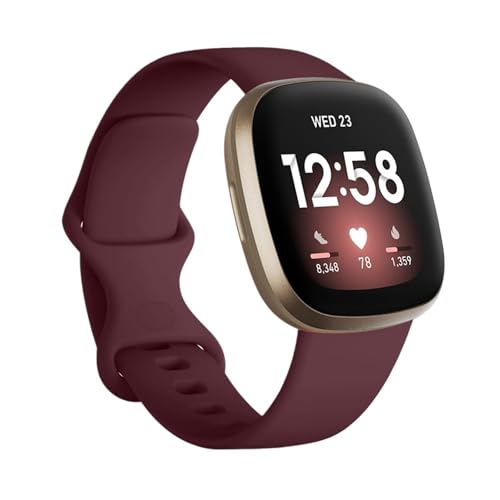 ENFYUSTR Sport-Silikonarmband for Fitbit Versa 4 3 Sense 2 Band(Wine red,FOR FITBIT VERSA 4_S (5.5-6.7INCH)) von ENFYUSTR