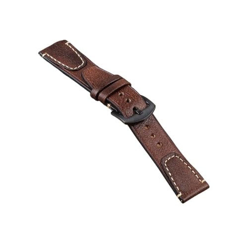Schnellverschluss-Armband 20 22 mm Nähte Retro Rindslederarmband for Omega for Seiko Armbandarmband(Coffee,22mm) von ENFYUSTR