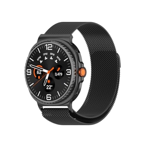 Selbstansaugendes Milan-Metallarmband passend for Samsung Galaxy Watch 8 Classic/Watch7 Ultra 47 mm(Black,For Galaxy watch 8 44mm) von ENFYUSTR