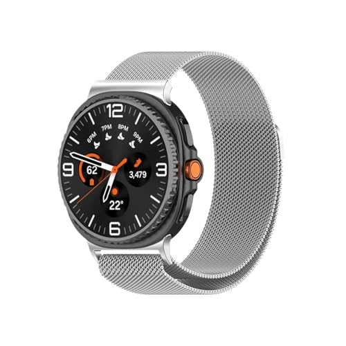 Selbstansaugendes Milan-Metallarmband passend for Samsung Galaxy Watch 8 Classic/Watch7 Ultra 47 mm(Silver,For Galaxy Watch 7 Ultra) von ENFYUSTR