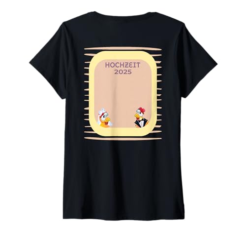 Damen HEIRATEN 2025 EHEPAAR HÜHNER JGA GÄSTEBUCH Hochzeit T-Shirt mit V-Ausschnitt Damen HEIRATEN 2025 EHEPAAR HÜHNER JGA GÄSTEBUCH Hochzeit T-Shirt mit V-Ausschnitt von ENGAGEMENT WEDDING HONEYMOON MARRIED HEART