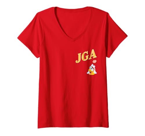 Damen Hochzeit HÜHNER HÜHNERSTALL LUSTIGE Braut JGA T-Shirt mit V-Ausschnitt Damen Hochzeit HÜHNER HÜHNERSTALL LUSTIGE Braut JGA T-Shirt mit V-Ausschnitt von ENGAGEMENT WEDDING HONEYMOON MARRIED HEART