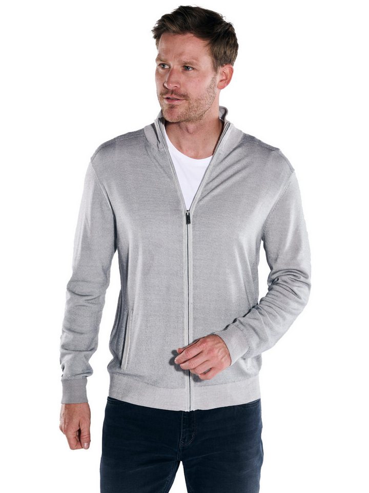 ENGBERS GERMANY Cardigan ENGBERS GERMANY Herren Cardigan aus edler Merinowolle, Silbergrau von ENGBERS GERMANY