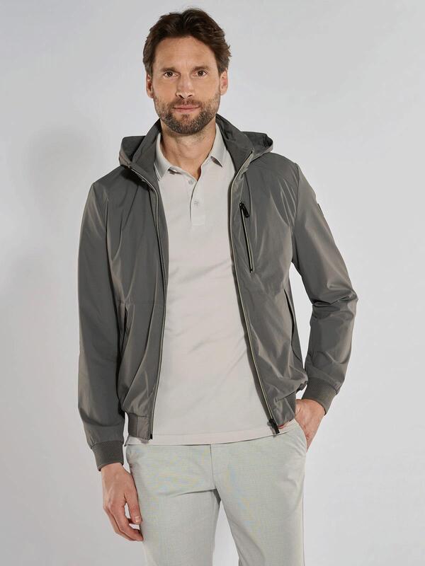 ENGBERS GERMANY Herren Blouson-Jacke mit Kapuze grau regular uni von ENGBERS GERMANY