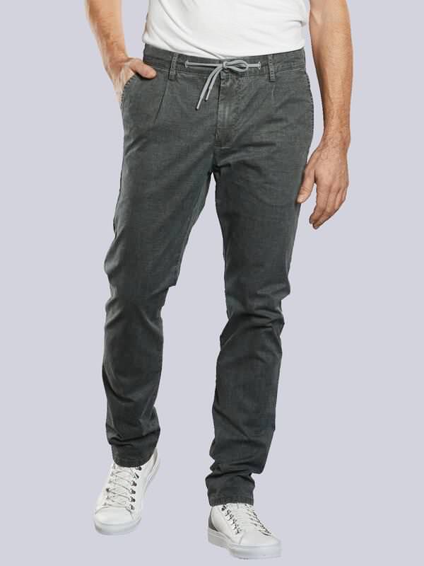 ENGBERS GERMANY Herren Chino mit Tunnelzug Grau regular uni von ENGBERS GERMANY