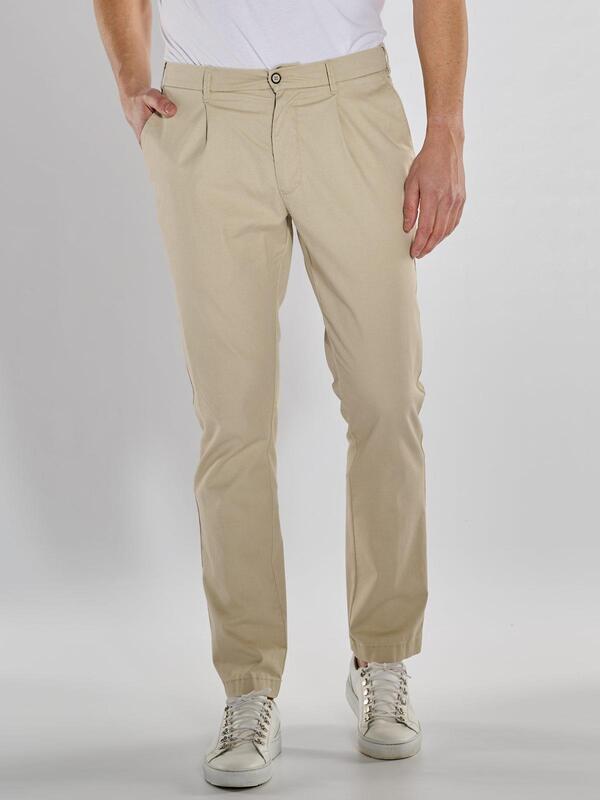 ENGBERS GERMANY Herren Chino aus flexiblem Warenmaterial Beige regular uni von ENGBERS GERMANY