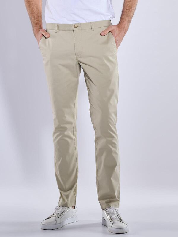 ENGBERS GERMANY Herren Chino in hochwertiger Stretchqualität Beige regular uni von ENGBERS GERMANY