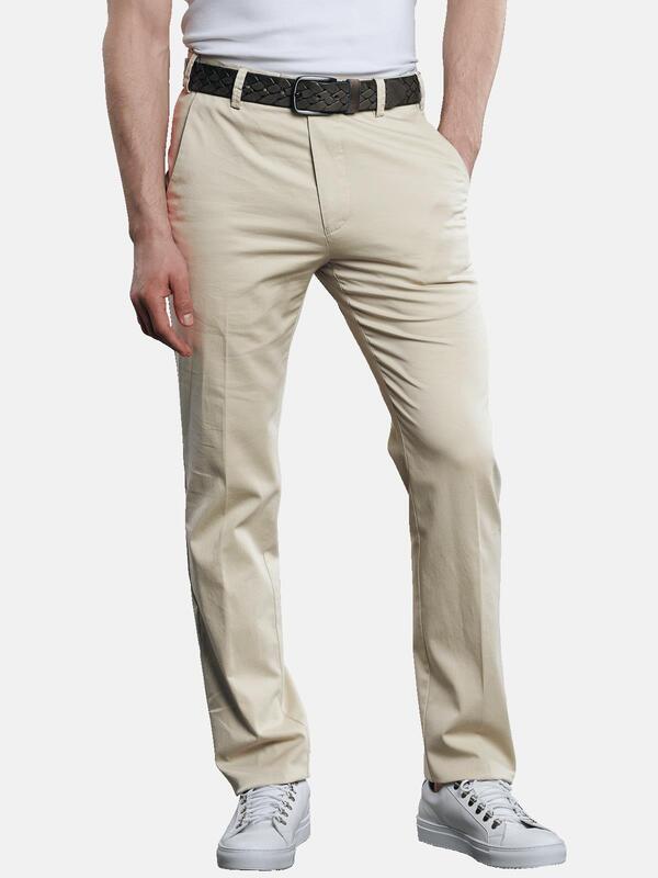 ENGBERS GERMANY Herren Elastische Slim Fit Chino beige slim fit uni von ENGBERS GERMANY