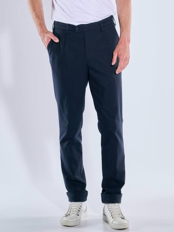 ENGBERS GERMANY Herren Hose in innovativer Wolloptik Blau regular uni von ENGBERS GERMANY