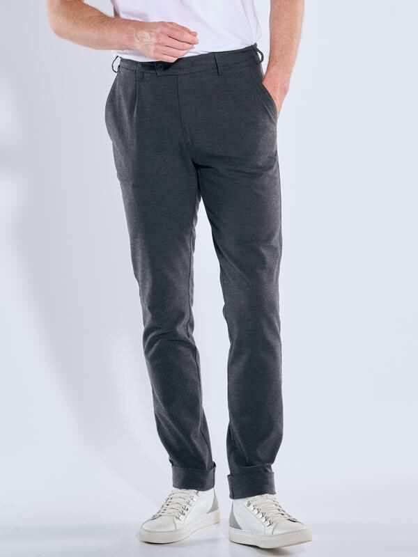 ENGBERS GERMANY Herren Hose in innovativer Wolloptik Grau regular uni von ENGBERS GERMANY